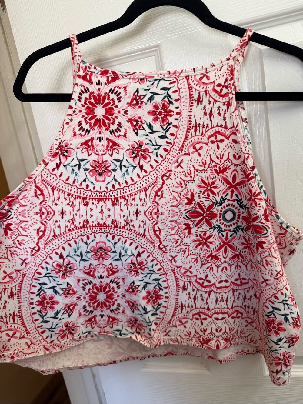 torrid Red and White Floral High-Low Skirt
